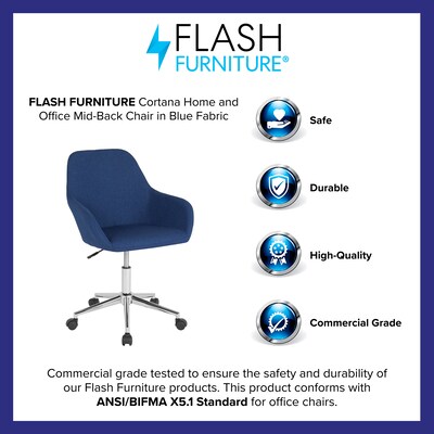 Flash Furniture Cortana Fabric Swivel Mid-Back Home and Office Chair, Blue (DS8012LBBLUF)