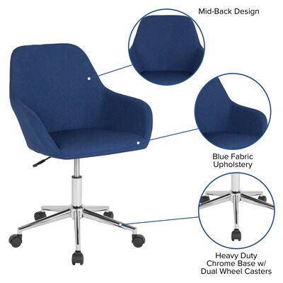Flash Furniture Cortana Fabric Swivel Mid-Back Home and Office Chair, Blue (DS8012LBBLUF)