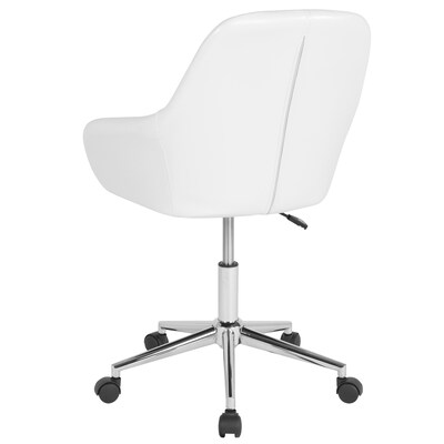 Flash Furniture Cortana LeatherSoft Swivel Mid-Back Home and Office Chair, White (DS8012LBWH)