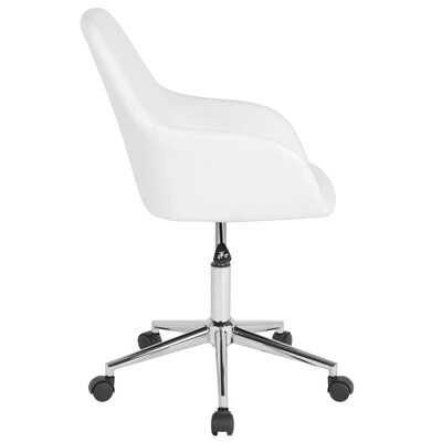 Flash Furniture Cortana LeatherSoft Swivel Mid-Back Home and Office Chair, White (DS8012LBWH)