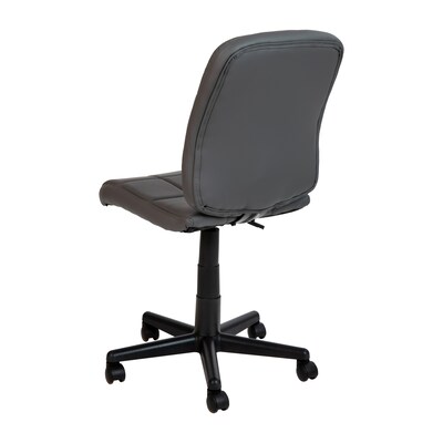 Flash Furniture Clayton Armless Vinyl Swivel Mid-Back Quilted Task Office Chair, Gray (GO16911GY)