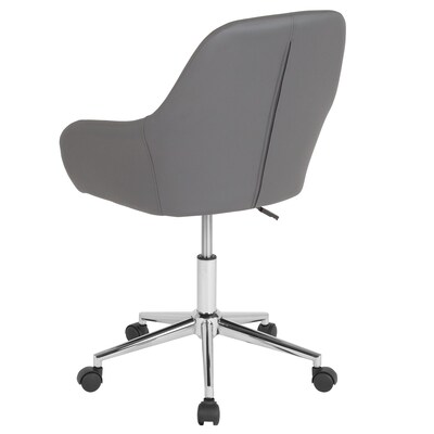 Flash Furniture Cortana LeatherSoft Swivel Mid-Back Home and Office Chair, Gray (DS8012LBGRY)