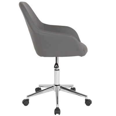 Flash Furniture Cortana LeatherSoft Swivel Mid-Back Home and Office Chair, Gray (DS8012LBGRY)