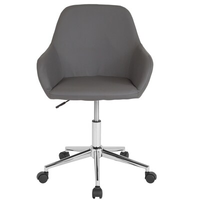 Flash Furniture Cortana LeatherSoft Swivel Mid-Back Home and Office Chair, Gray (DS8012LBGRY)