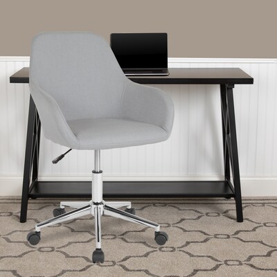 Flash Furniture Cortana Fabric Swivel Mid-Back Home and Office Chair, Light Gray (DS8012LBLTGF)