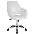 Flash Furniture Madrid LeatherSoft Swivel Mid-Back Home and Office Chair, White (CH177280WH)