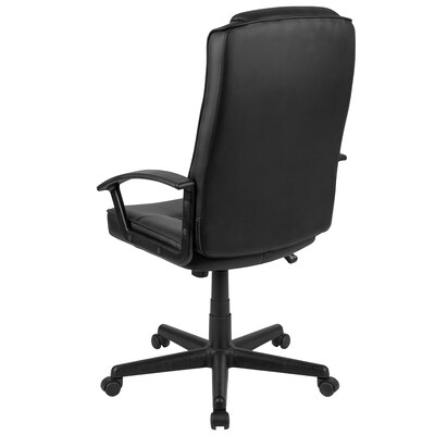 Flash Furniture Biscayne LeatherSoft Swivel High Back Padded Task Office Chair, Black (CH197051X000BK)