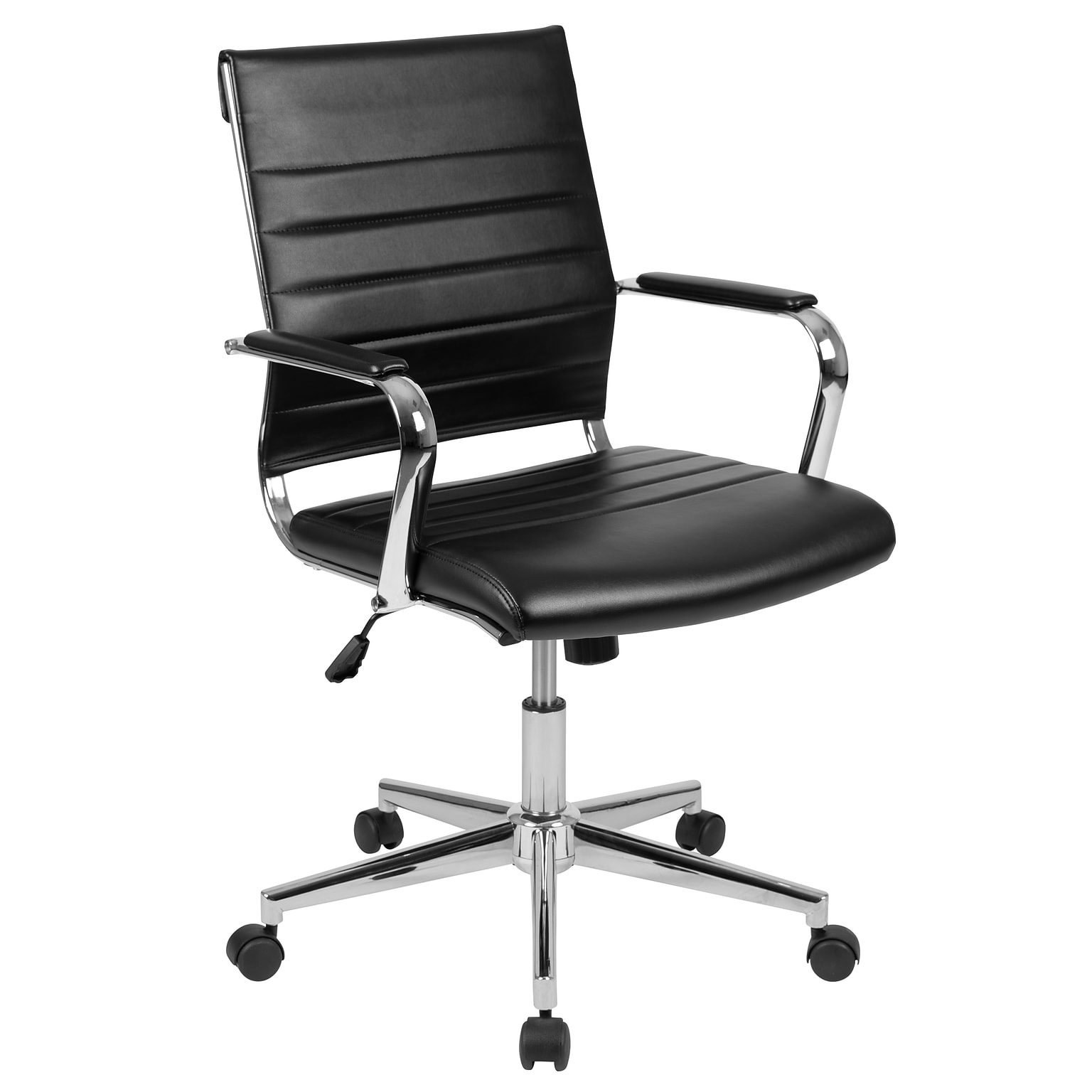 Flash Furniture Hansel LeatherSoft Swivel Mid-Back Executive Office Chair, Black (BT20595M1BK)