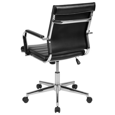 Flash Furniture Hansel LeatherSoft Swivel Mid-Back Executive Office Chair, Black (BT20595M1BK)