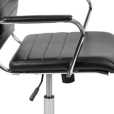 Flash Furniture Hansel LeatherSoft Swivel Mid-Back Executive Office Chair, Black (BT20595M1BK)