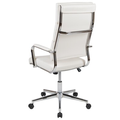 Flash Furniture Hansel LeatherSoft Swivel High Back Executive Office Chair, White (BT20595H2WH)