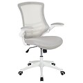 Flash Furniture Kelista Ergonomic Mesh Swivel Mid-Back Task Office Chair, Light Gray with White Frame (BLX5MWHGY)