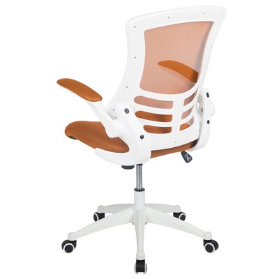 Flash Furniture Kelista Ergonomic Mesh Swivel Mid-Back Task Office Chair, Tan with White Frame (BLX5MWHTAN)