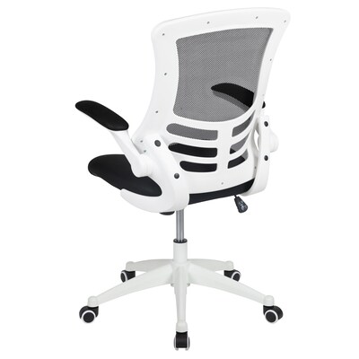 Flash Furniture Kelista Ergonomic Mesh Swivel Mid-Back Task Office Chair, Black with White Frame (BLX5MWHBK)