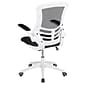 Flash Furniture Kelista Ergonomic Mesh Swivel Mid-Back Task Office Chair, Black with White Frame (BLX5MWHBK)