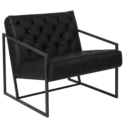 Flash Furniture Hercules Madison Series LeatherSoft Retro Tufted Lounge Chair, Black (ZB8522BK)