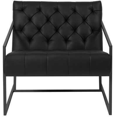 Flash Furniture Hercules Madison Series LeatherSoft Retro Tufted Lounge Chair, Black (ZB8522BK)
