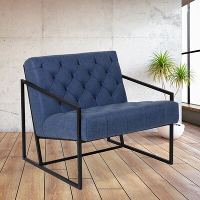 Flash Furniture Hercules Madison Series LeatherSoft Retro Tufted Lounge Chair, Blue (ZB8522BL)