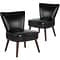 Flash Furniture Hercules Holloway Series LeatherSoft Retro Chair, Black, 2 Pack (2QYA02BK)