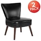 Flash Furniture Hercules Holloway Series LeatherSoft Retro Chair, Black, 2 Pack (2QYA02BK)