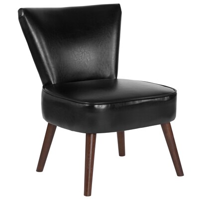 Flash Furniture Hercules Holloway Series LeatherSoft Retro Chair, Black, 2 Pack (2QYA02BK)