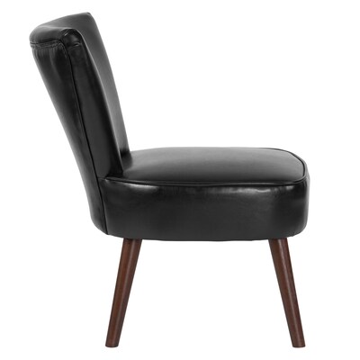 Flash Furniture Hercules Holloway Series LeatherSoft Retro Chair, Black, 2 Pack (2QYA02BK)