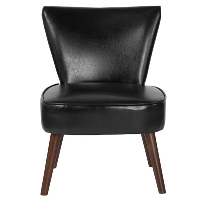 Flash Furniture Hercules Holloway Series LeatherSoft Retro Chair, Black, 2 Pack (2QYA02BK)