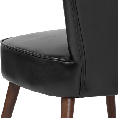 Flash Furniture Hercules Holloway Series LeatherSoft Retro Chair, Black, 2 Pack (2QYA02BK)