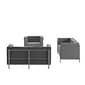 Flash Furniture Hercules Regal Series LeatherSoft Reception Set, Gray (ZBREGAL810SETGY)