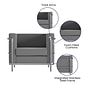 Flash Furniture Hercules Regal Series LeatherSoft Reception Set, Gray (ZBREGAL810SETGY)