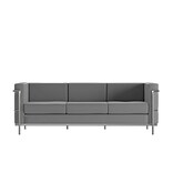 Flash Furniture Hercules Regal Series 79W LeatherSoft Reception Sofa, Gray (ZBREG8103SOFGY)