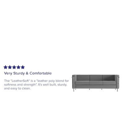 Flash Furniture HERCULES Regal Series 79" LeatherSoft Sofa with Encasing Frame, Gray (ZBREG8103SOFGY)
