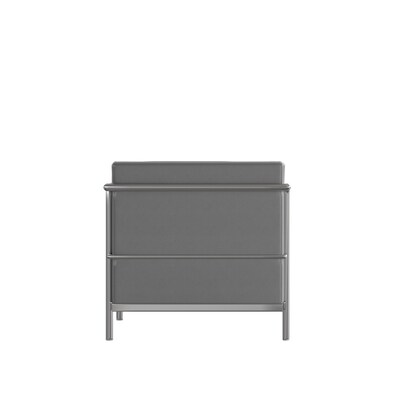 Flash Furniture HERCULES Regal Series 79" LeatherSoft Sofa with Encasing Frame, Gray (ZBREG8103SOFGY)