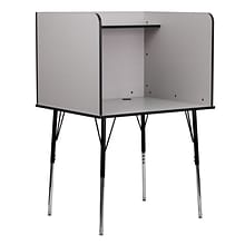 Flash Furniture 36W Stand-Alone Study Carrel with Top Shelf, Nebula Grey (MTM6221SSCGREY)