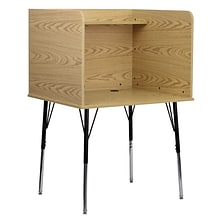 Flash Furniture 36W Stand-Alone Study Carrel with Top Shelf, Oak (MTM6221SGLSCOAK)