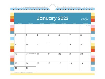 2022 Blue Sky Venice Stripes 8.75 x 11 Monthly Wall Calendar, Multicolor (133023)
