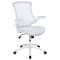 Flash Furniture Kelista Ergonomic Mesh Swivel Mid-Back Task Office Chair, White with White Frame (BL