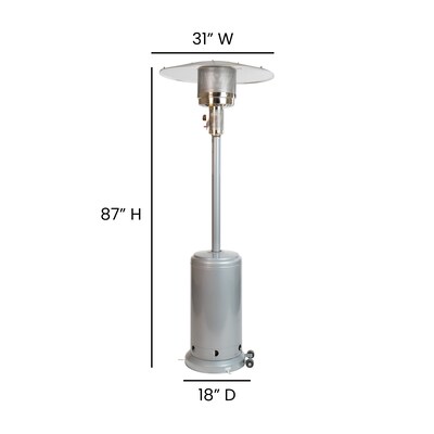 Flash Furniture Sol 40,000 BTU Portable Outdoor Propane Patio Heater, Silver (NANHSSAGHSL)