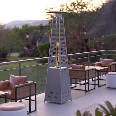 Flash Furniture Sol 42,000 BTU Portable Outdoor Propane Patio Heater, Silver (NANFSDC01SL)