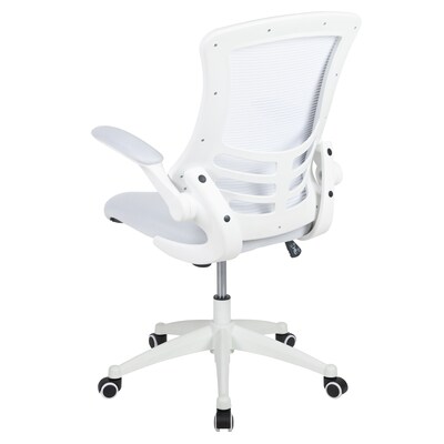 Flash Furniture Kelista Ergonomic Mesh Swivel Mid-Back Task Office Chair, White with White Frame (BLX5MWHWH)