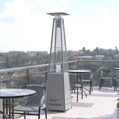 Flash Furniture Sol 42,000 BTU Portable Outdoor Propane Patio Heater, Silver (NANFSDC01SL)