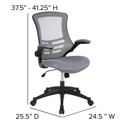 Flash Furniture Kelista Ergonomic Mesh Swivel Mid-Back Task Office Chair, Dark Gray (BLX5MDKGY)