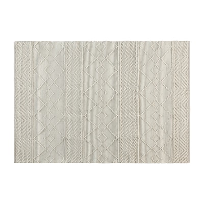 Flash Furniture Melissa Wool/Polyester/Cotton Blend 89 x 61 Rectangular Handwoven Rug, Ivory (CI20