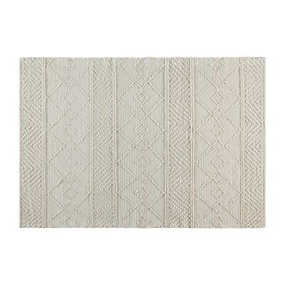 Flash Furniture Melissa Wool/Polyester/Cotton Blend 89" x 61" Rectangular Handwoven Rug, Ivory (CI209450B57IV)