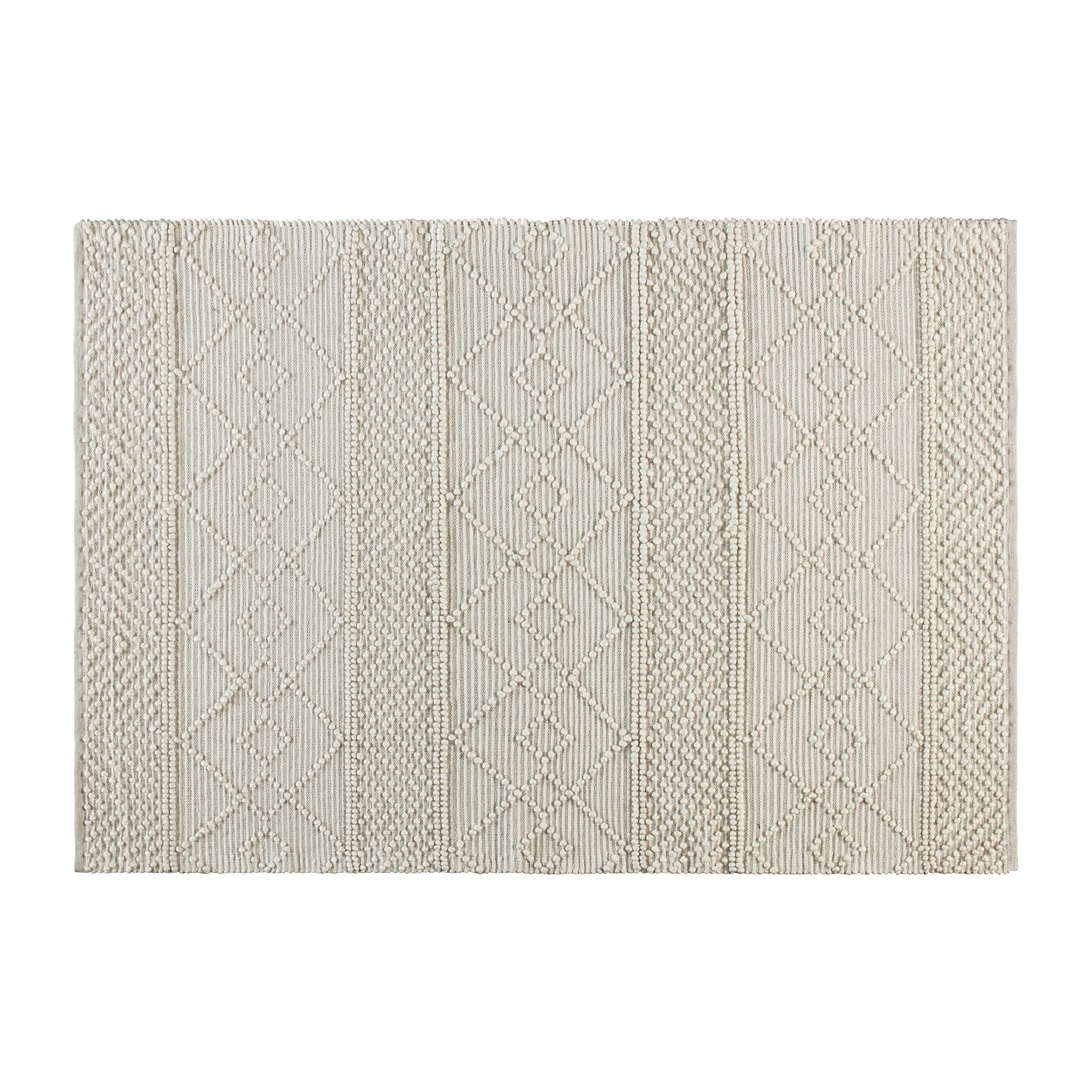 Flash Furniture Melissa Wool/Polyester/Cotton Blend 89 x 61 Rectangular Handwoven Rug, Ivory (CI209450B57IV)