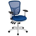 Flash Furniture Nicholas Ergonomic Mesh Swivel Mid-Back Multifunction Executive Office Chair, Blue/W