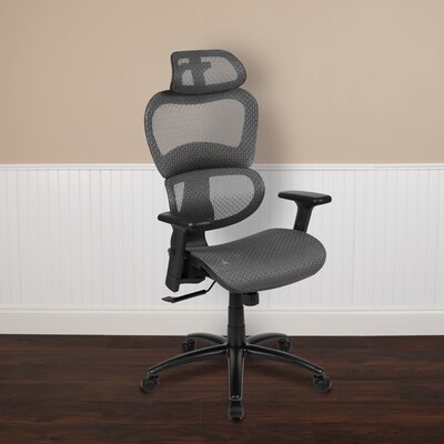 Flash Furniture LO Ergonomic Mesh Swivel Office Chair, Gray (HLC1388F1KGY)