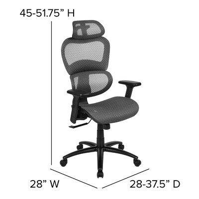 Flash Furniture LO Ergonomic Mesh Swivel Office Chair, Gray (HLC1388F1KGY)