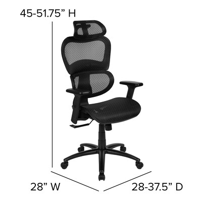 Flash Furniture LO Ergonomic Mesh Swivel Office Chair, Black (HLC1388F1KBK)