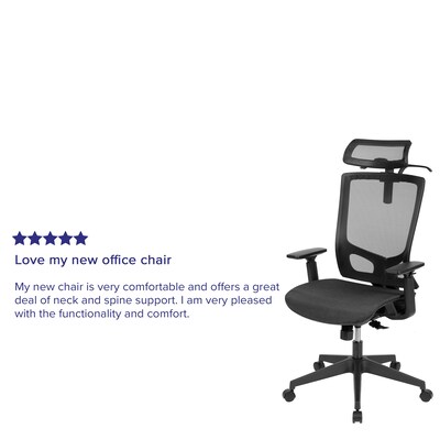 Flash Furniture Layla Ergonomic Mesh Swivel Office Chair, Black (H28091KYBK)